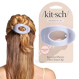 Kitsch Medium Flat Claw Clips for Women - Stylish Flat Hair Clips, Strong Hold for Thick & Fine Hair | Non-Slip for Secure, Comfortable All-Day Wear | Ideal Gifts for Women - Hydrangea Breeze