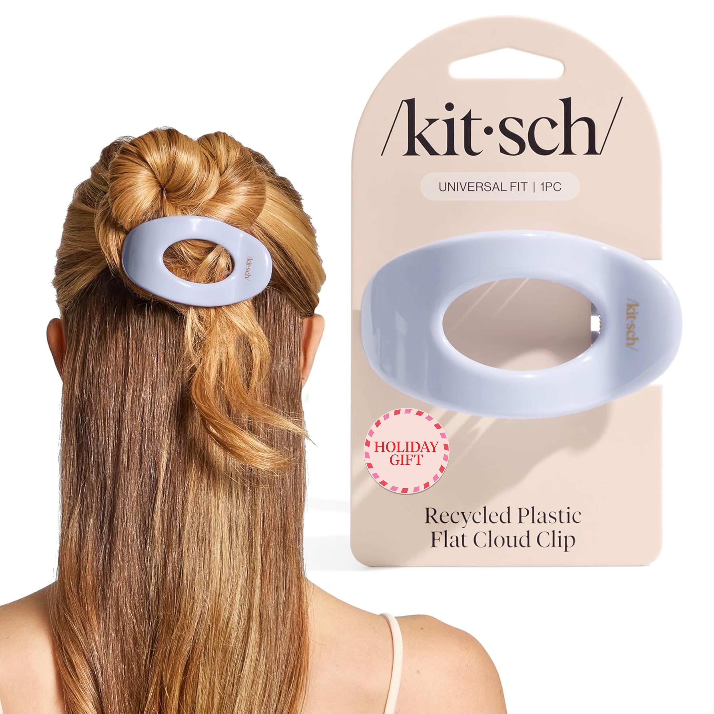Kitsch Medium Flat Claw Clips for Women - Stylish Flat Hair Clips, Strong Hold for Thick & Fine Hair | Non-Slip for Secure, Comfortable All-Day Wear | Ideal Gifts for Women - Hydrangea Breeze