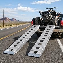 2Pcs 72"x15" Aluminum Trailer Ramps, 6000 lbs Heavy Duty Loading Ramps for Pickup Trucks, Car Hauler, UTV, ATV, Garden Tractor, Golf Cart, Lawn Mower, Non-Slip Surface, Hook 72"x15"