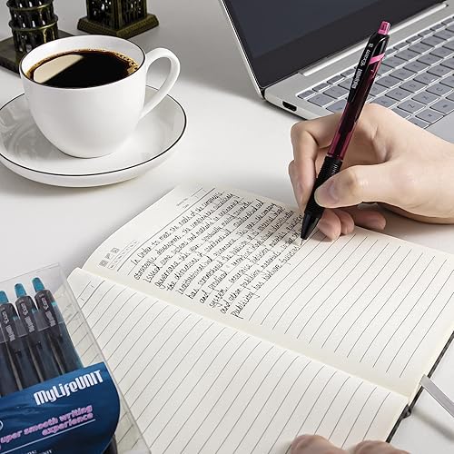 Vista 11 de MyLifeUNIT Bolígrafos de gel, bolígrafo de gel negro de punta fina para escritura súper suave, bolígrafos retráctiles de 0.020 in con tinta