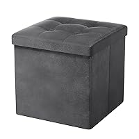 Oak & Tea Pouf pieghevole con contenitore, poggiapiedi pieghevole con contenitore