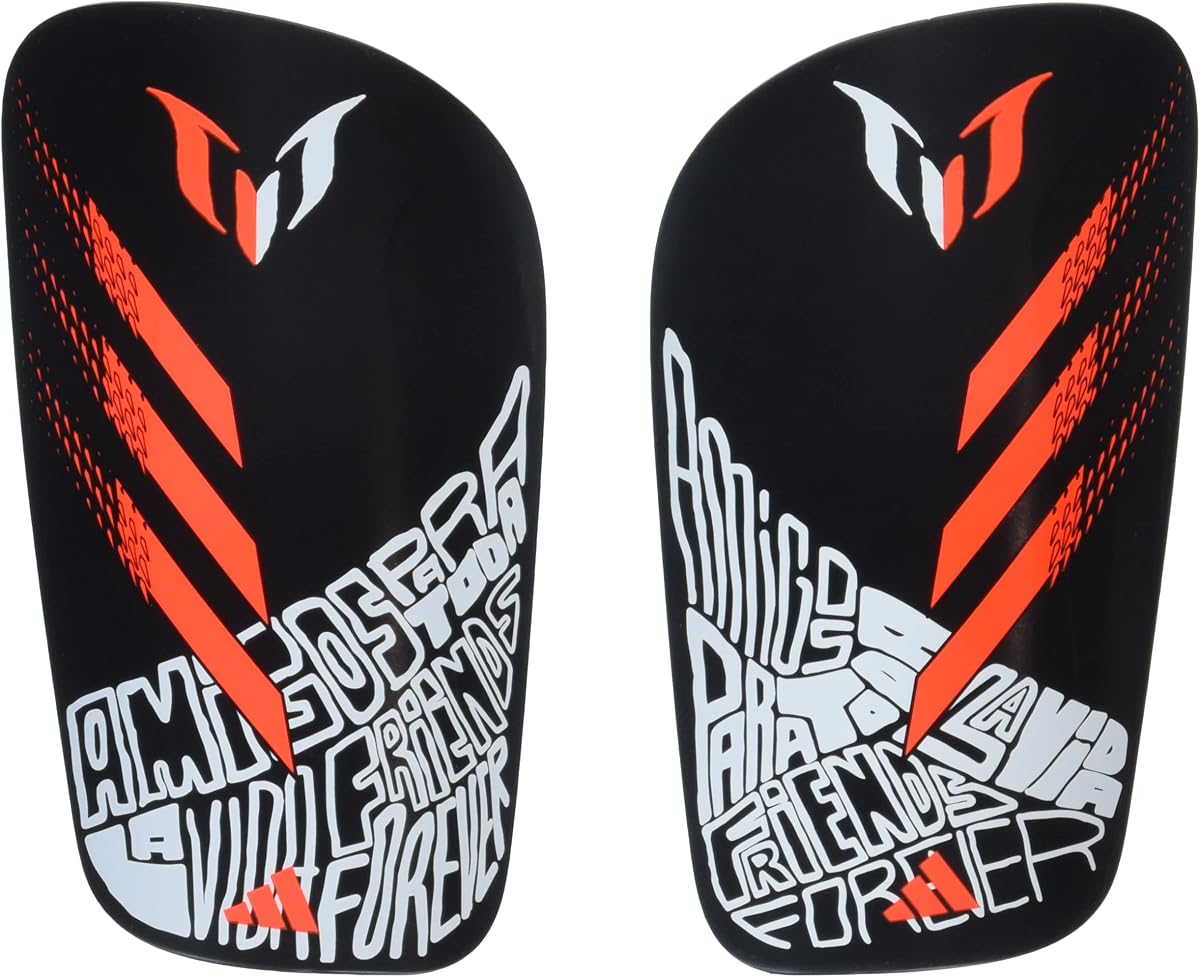 Unisex-Adult Messi Club Shinguard Black/Solar Red/White Medium