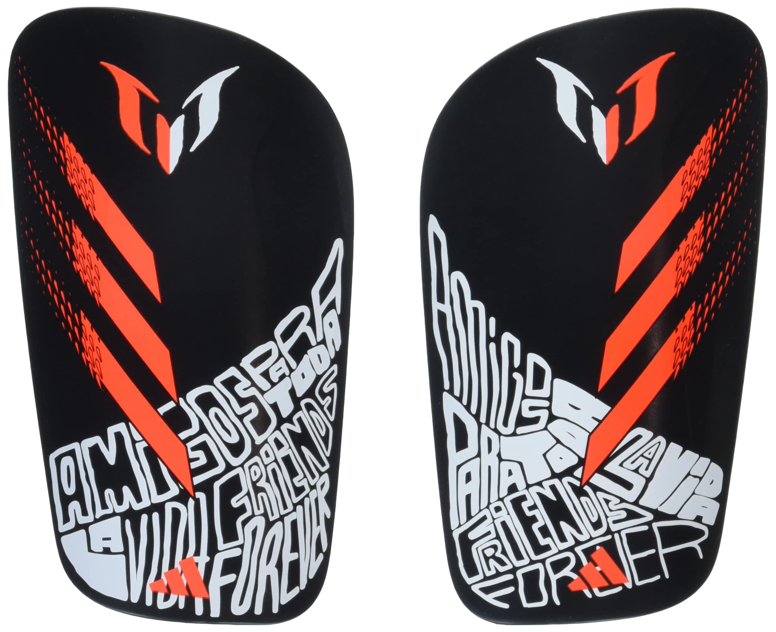 Unisex-Adult Messi Club Shinguard Black/Solar Red/White Medium