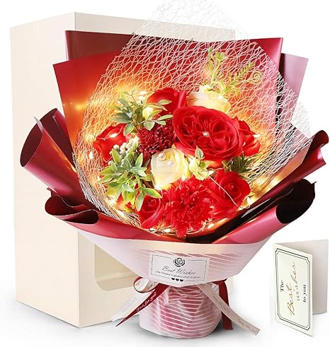 Amazon 母の日 ギフト ソープフラワー バラ 花束 ブーケ アレンジメント ブーケ ギフト プレゼント 造花 枯れない お母さん ママ 義母 母親 祖母 女性 女友達 彼女 母 プレゼントとして 大切な人へ感謝の気持ちを伝える 入学 卒業 敬老の日 結婚式 結婚記念日 還暦 昇進