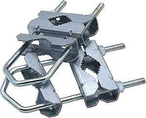 Kit Fascette Per Tubi Doppi In Acciaio Zincato | Supporto Per Antenne, Ombrelloni, Palo Fino A 64mm - Foto 3