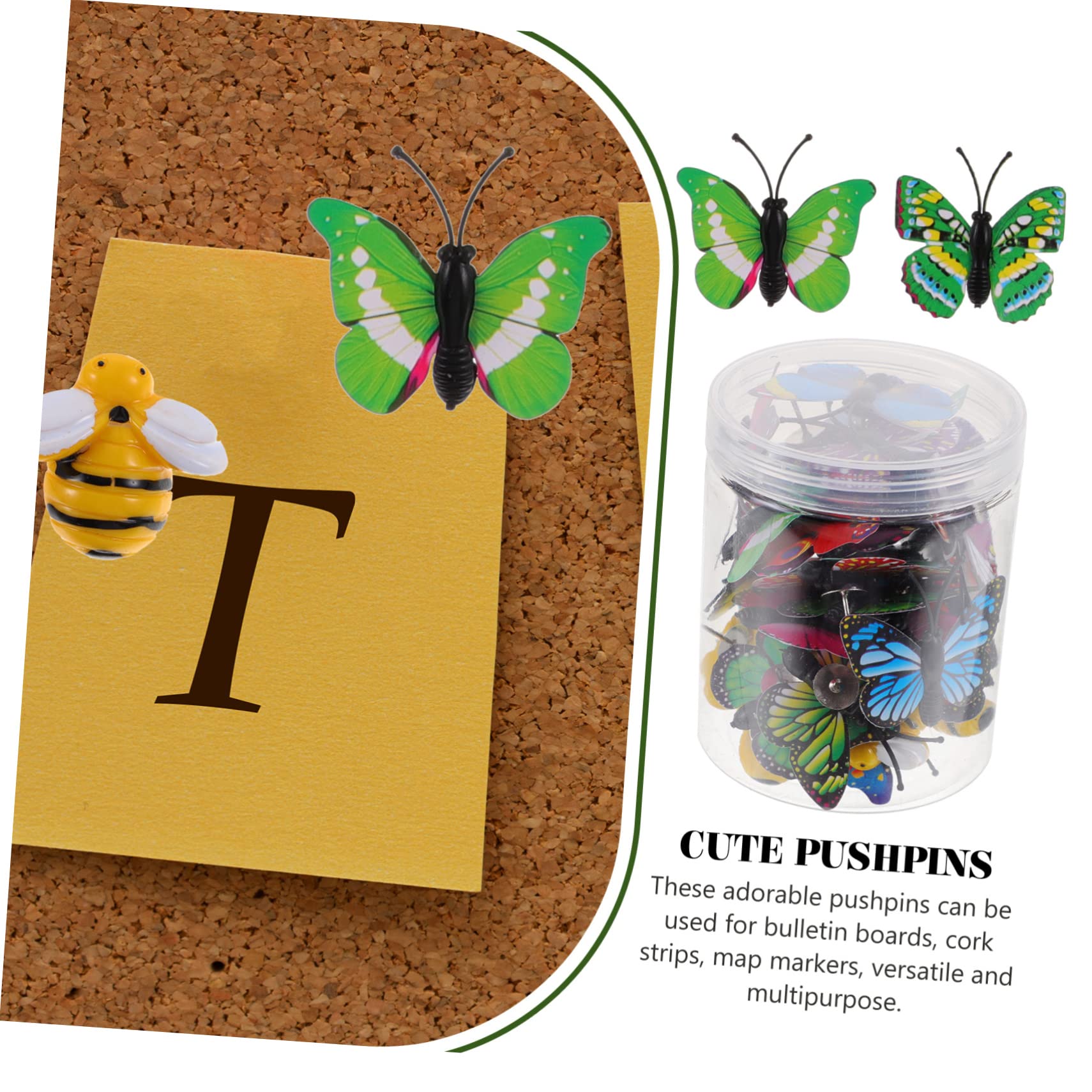 TEHAUX 120piezas Chinchetas Decorativas De Abeja y para Tablero De Corcho De Multifuncionales para Fotos y Notas para Decoración De Paredes y Mapas