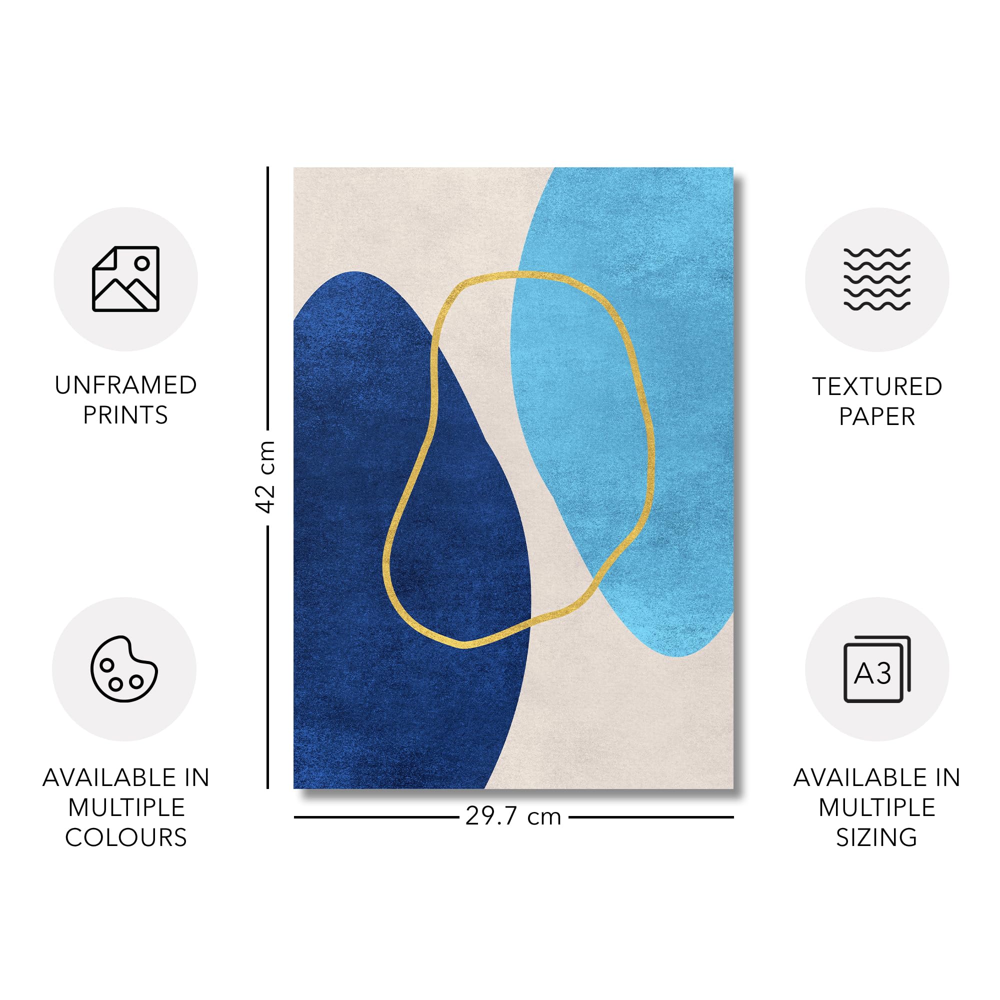 Adam and Alice Premium Unframed Wall Art Print, Textured Abstract Modern Minimalist Artwork - Image 3
