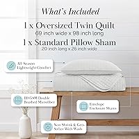 Vista 2 de Southshore Fine Living, Inc. Juego de edredón individual XL, colcha de microfibra acolchada, juego de edredón individual con funda de almohada, ropa