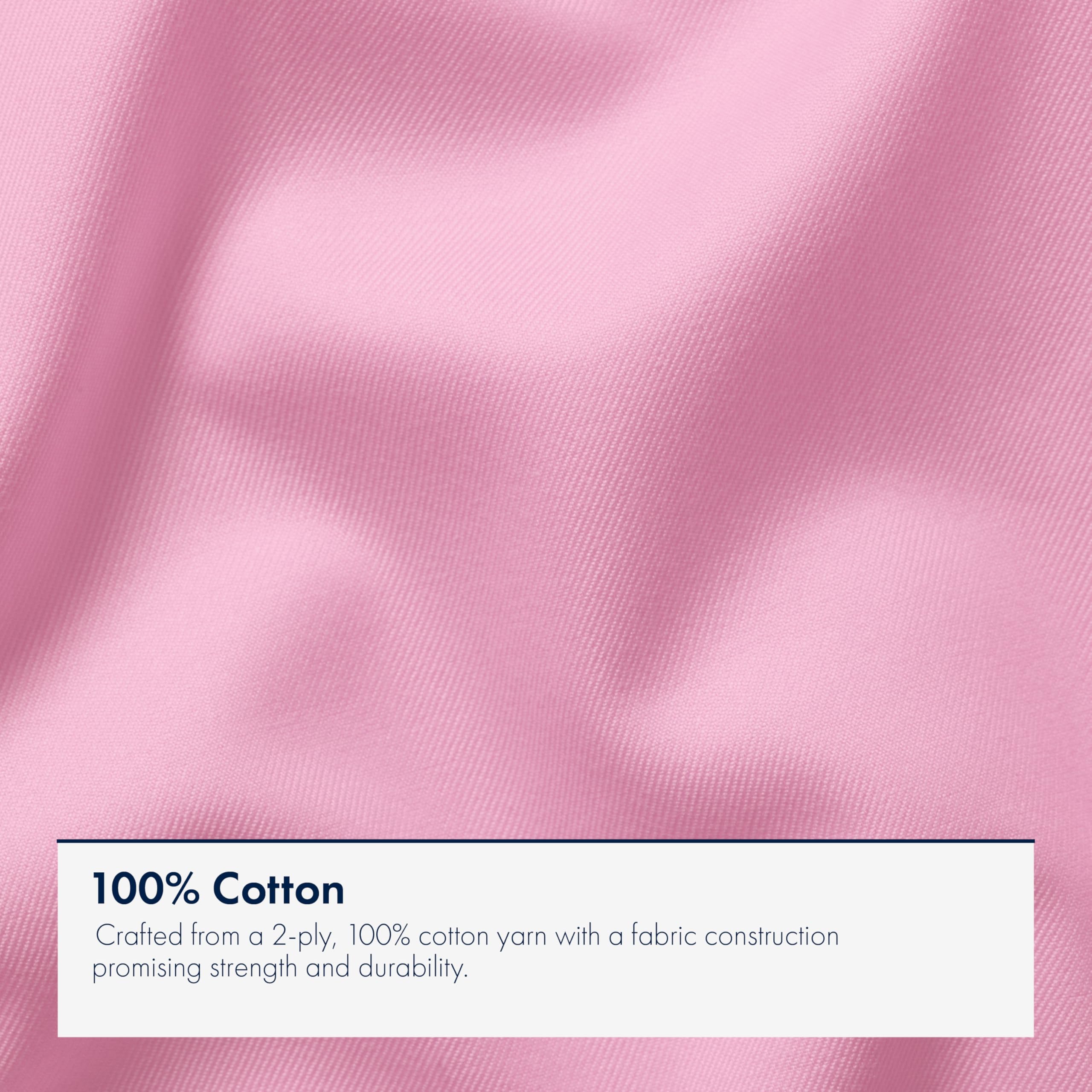 Bügelfreies Slim Fit Twill-Hemd mit Haifischkragen in Rosa