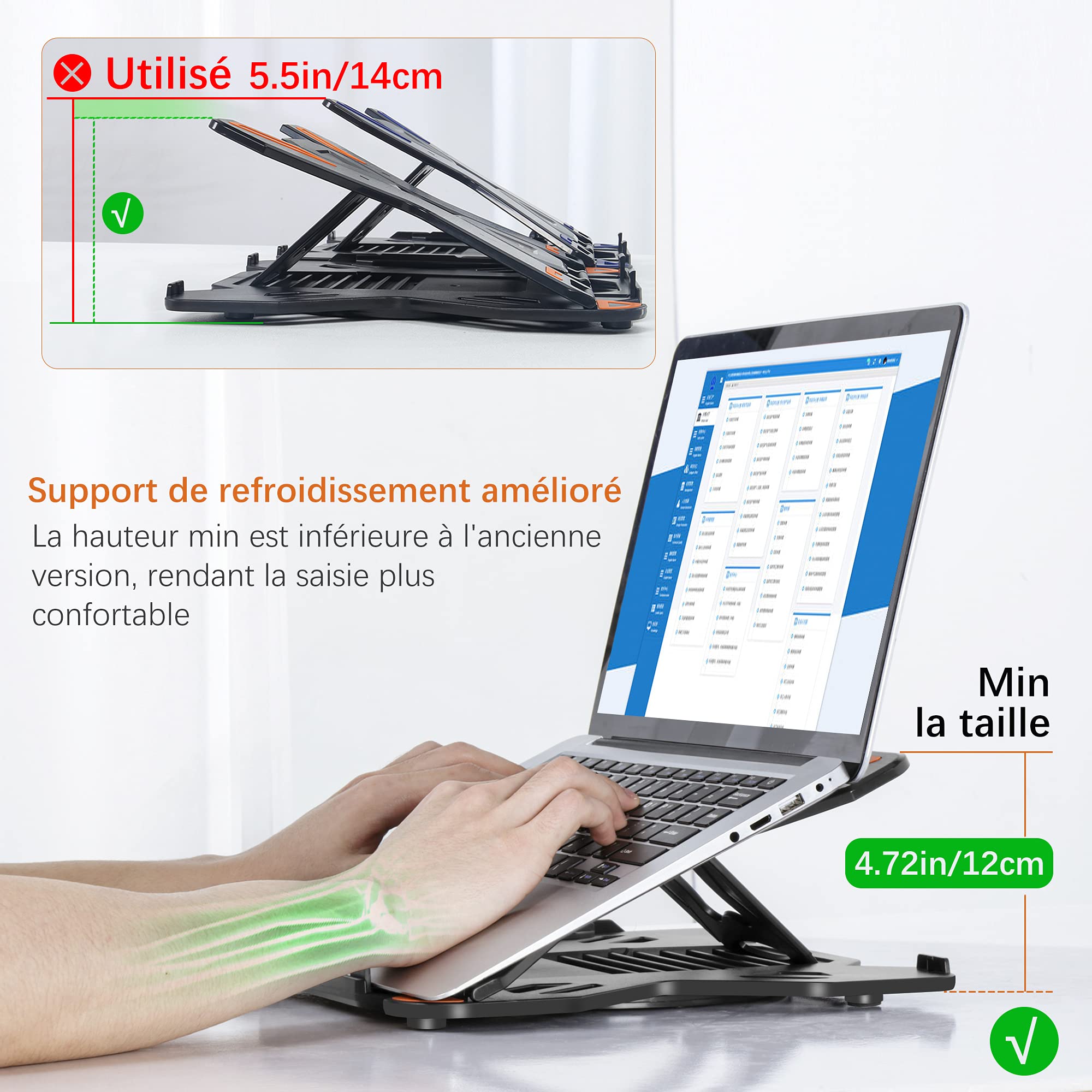 Matame Laptop Ständer Höhenverstellbar - 8-in-1 Docking Station Für 10-17 Zoll Laptops