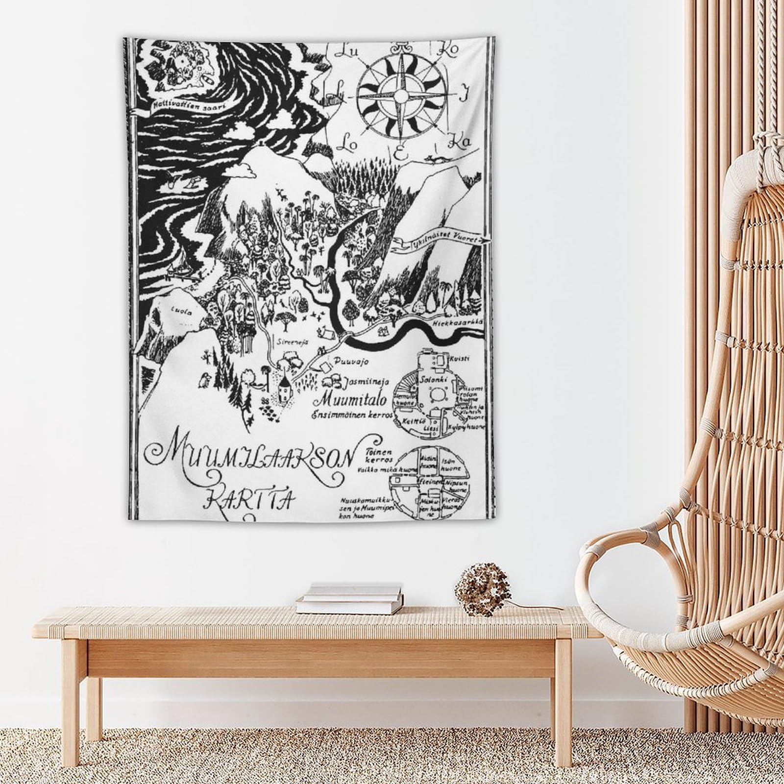 Amazon.co.jp: MOOMIN(ムーミン) モノクロポスター ムーミン谷