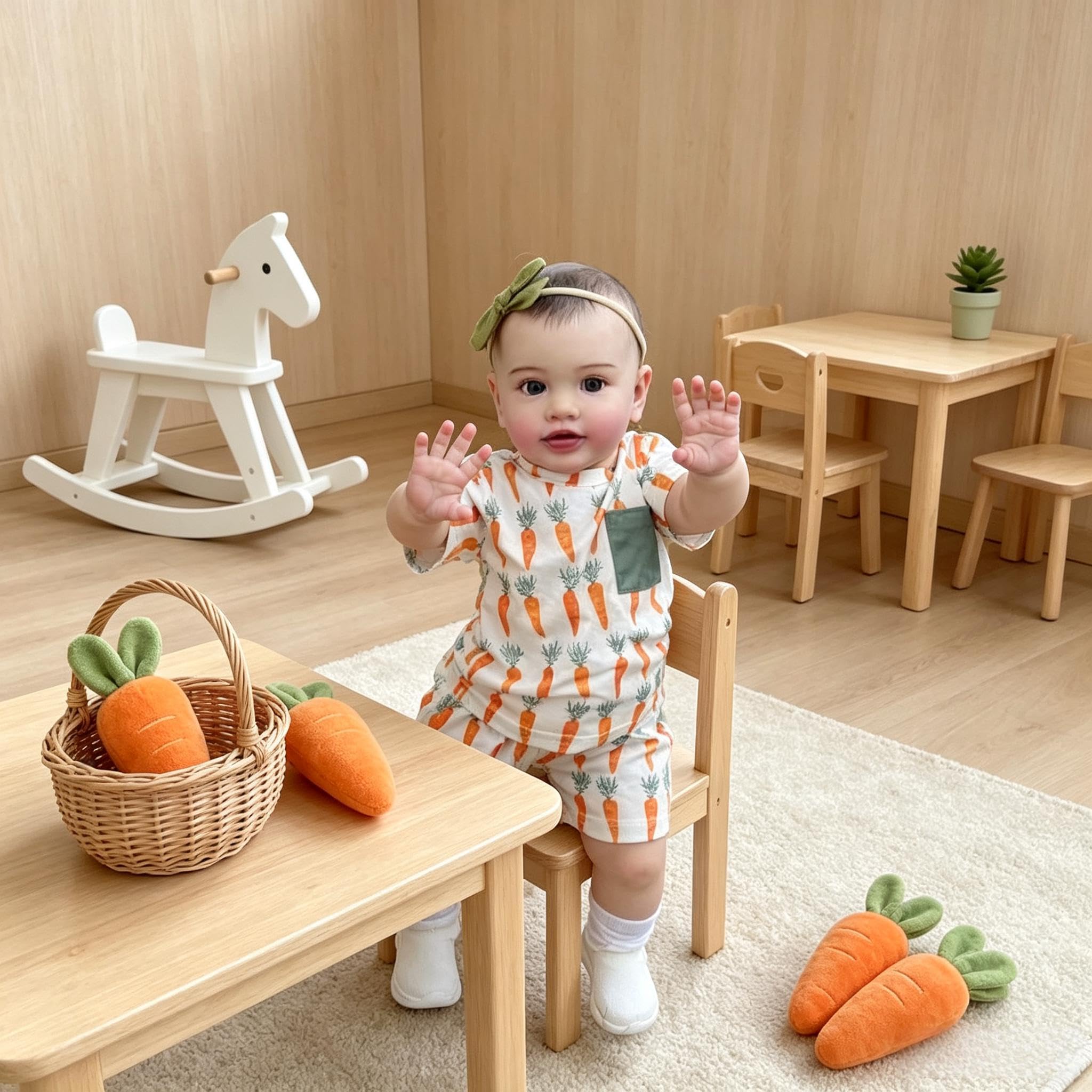 RXDOLL 26 Inch Realistic Reborn Baby Dolls Girl Big Size Lifelike Baby Doll Soft Vinyl Newborn Baby Doll Girl Painted Hair Real Life Toddler Dolls Toy for Ages 3+ โ image 1
