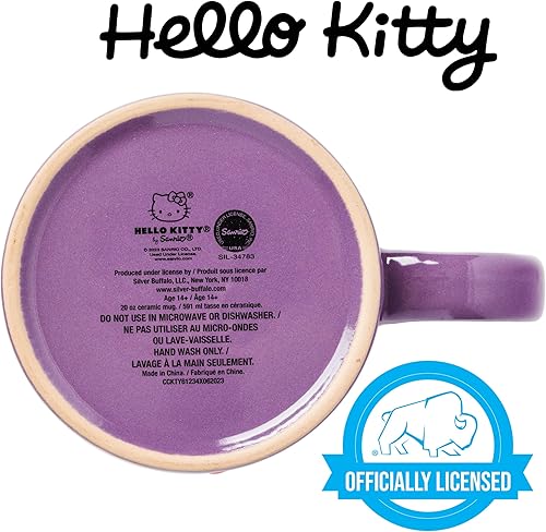 Miniatura 4 de Silver Buffalo Sanrio Hello Kitty - Taza de cerámica resistente a la cera de murciélagos de calabaza de Halloween, 20 onzas