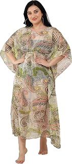 NUEVOSDAMAS Women's Georgette Striped Knee Length Kaftan Price In India