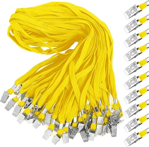 Vista 54 de Marspark Cordones a granel con clip para cuello plano con gancho giratorio para tarjetas de identificación