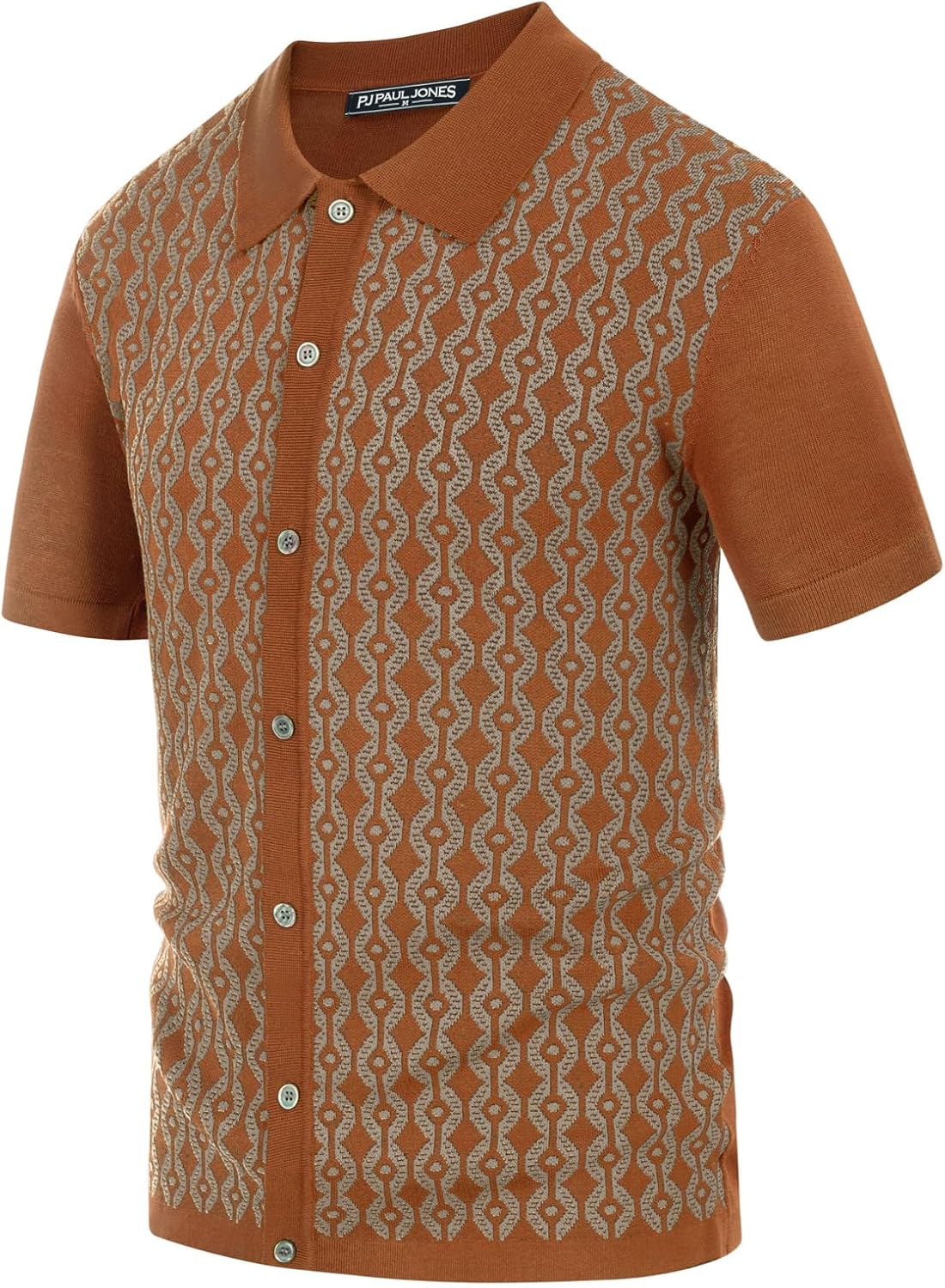 PJ PAUL JONES Men's Contrast 70s Vintage Polo Shirts Short Sleeve Knitwear - Image 4