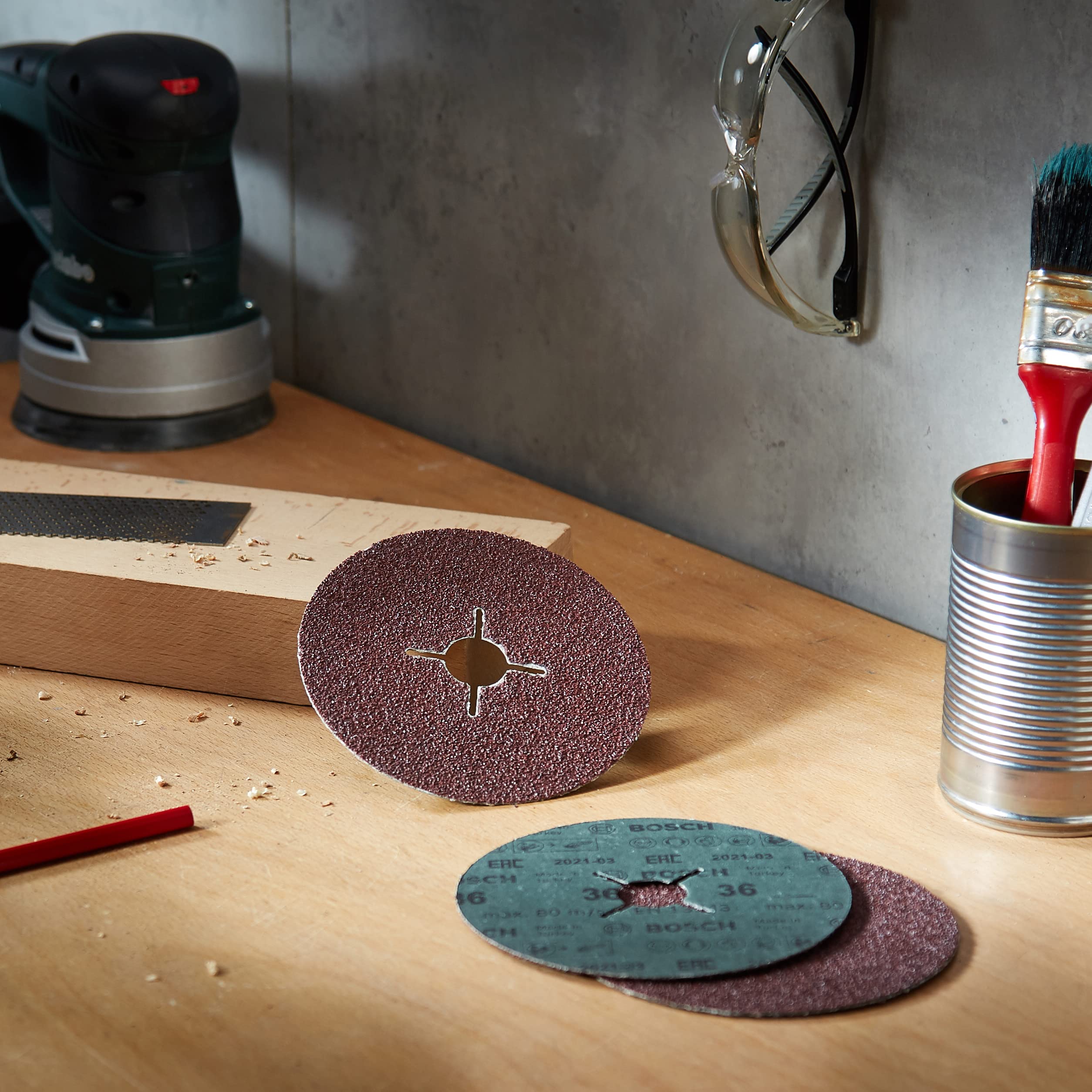 Bosch DIY tarcza szlifierska do szlifierek kątowych, różne materiały, 5 sztuk, Ø 125 mm, ziarnistość 36)