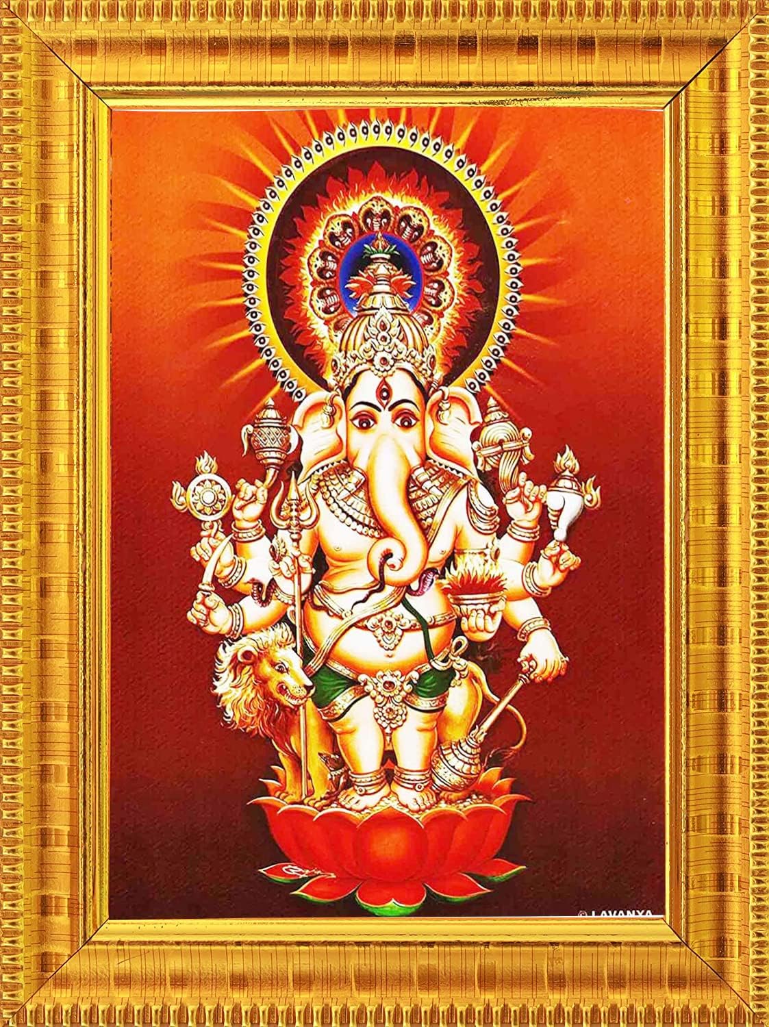 Shubha Drishti Ganapathi for Home Main Door Entrance Hanging Subha Nazar Ganapathy Ganesha Ganesh Kannu Dishti Vinayaka Disti Vinayagar Photo Frame Small,