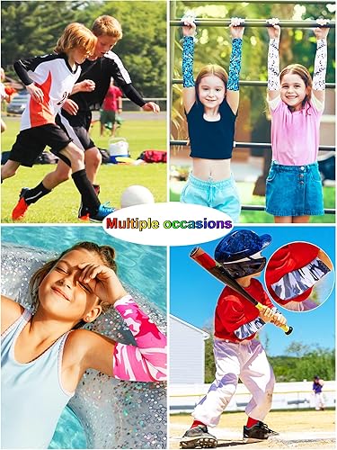 Miniatura 4 de 12 pares de mangas deportivas para niños, básquetbol, béisbol, brazos, protección solar UV, manga de enfriamiento