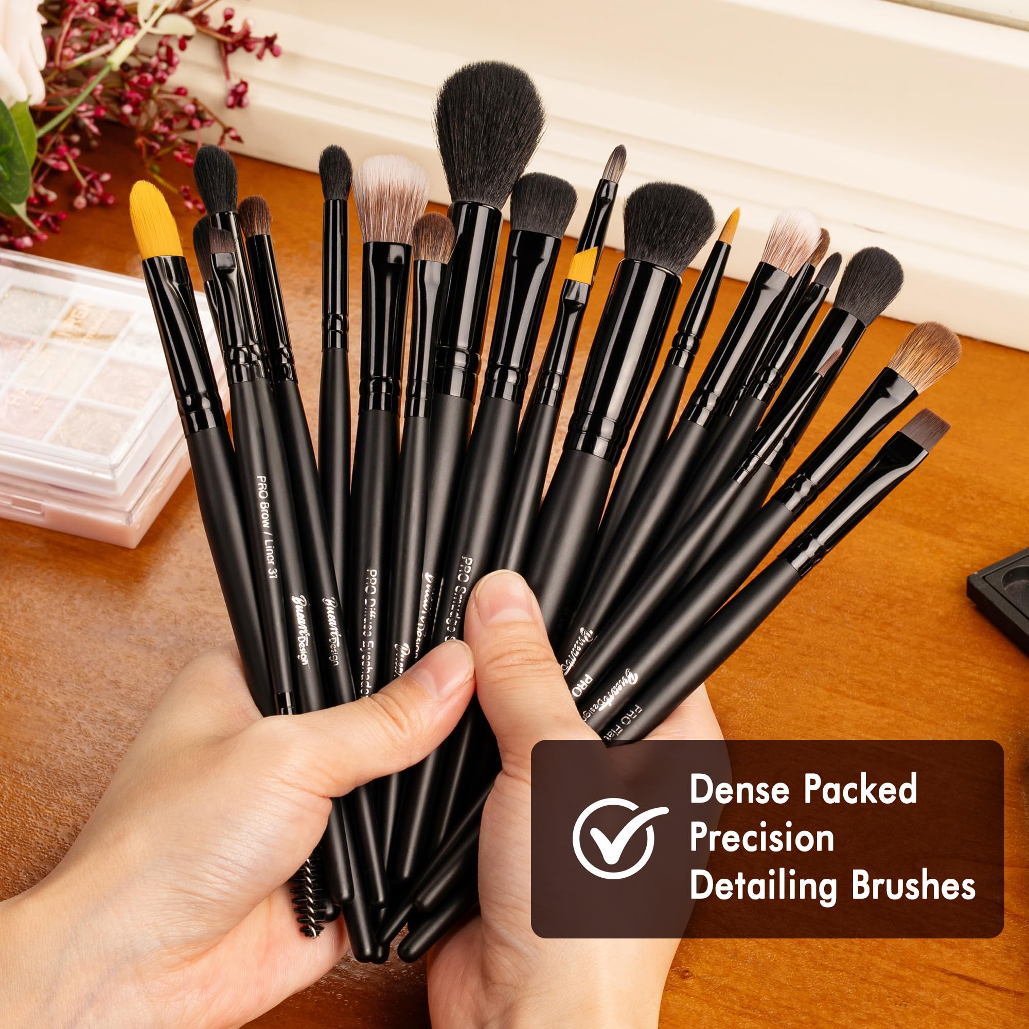 Bueart Design 32-teiliges professionelles Make-up-Pinsel-Set, hochwertiges weiches Haar | Dichtes Make-up-Pinsel-Set für Foundation, Puder, Creme, Rouge, Konturen, Concealer, Bronzer, Lidschatten, Verblenden