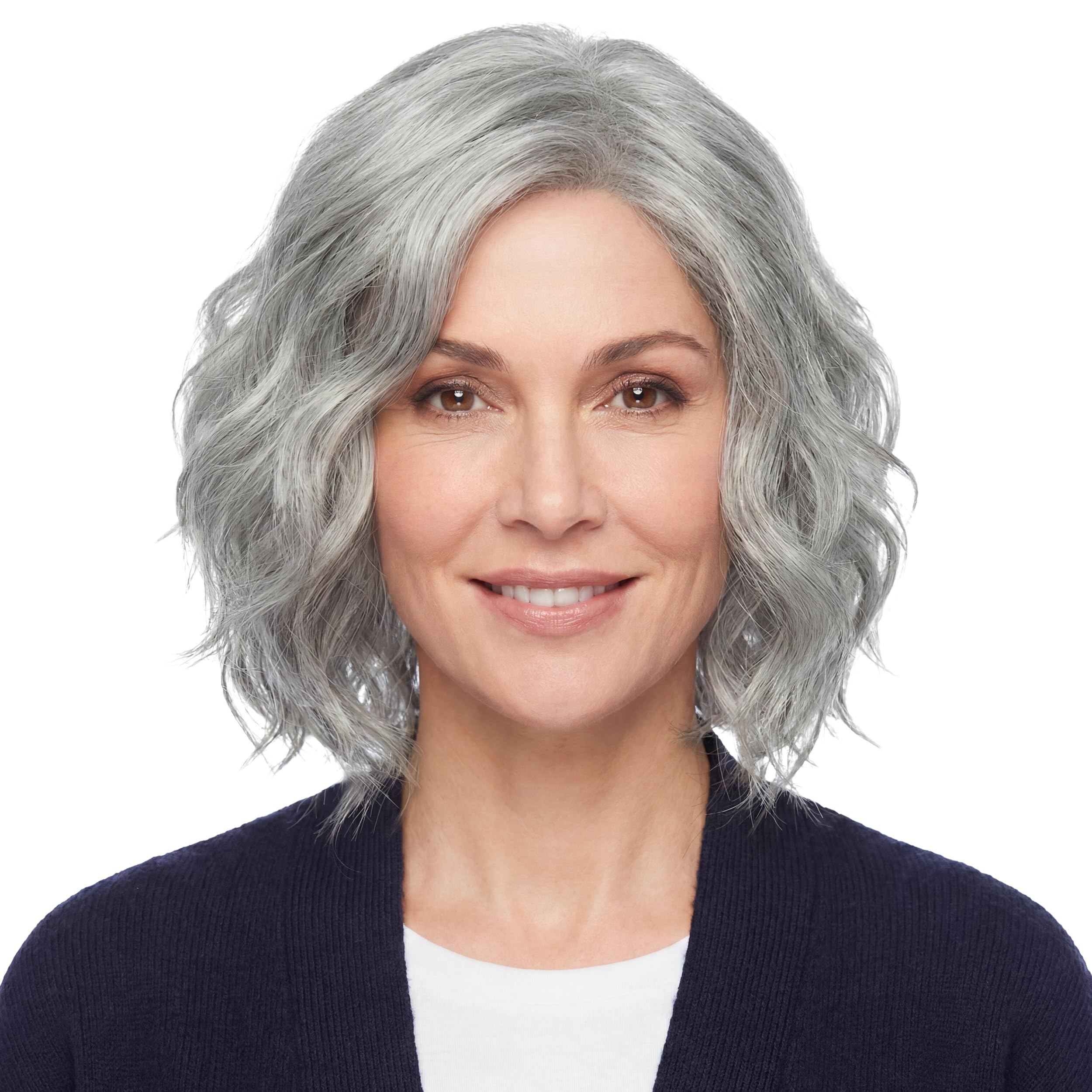 Missuhair Short Wavy Curl Silver Grey Old Lady Wig Synthetic Halloween Cosplay Costume Wig-image-48