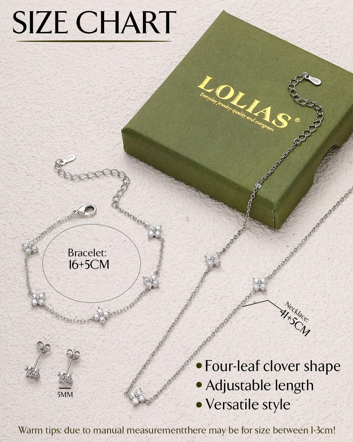 LOLIAS Łańcuszek ze srebra próby 925 damski zestaw złotych bransoletek, regulowany naszyjnik typu choker, łańcuszek ogniwowy z uroczą cyrkonią, zestaw biżuterii ślubnej dla panny młodej