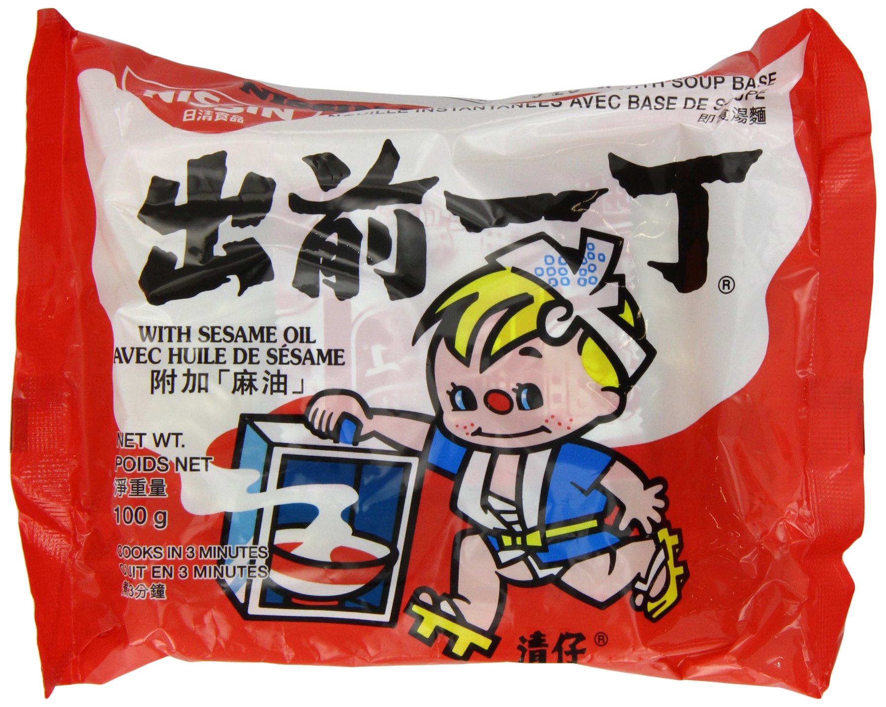 Nissin Sesame Oil Instant Noodles 100 g (Pack of 10)