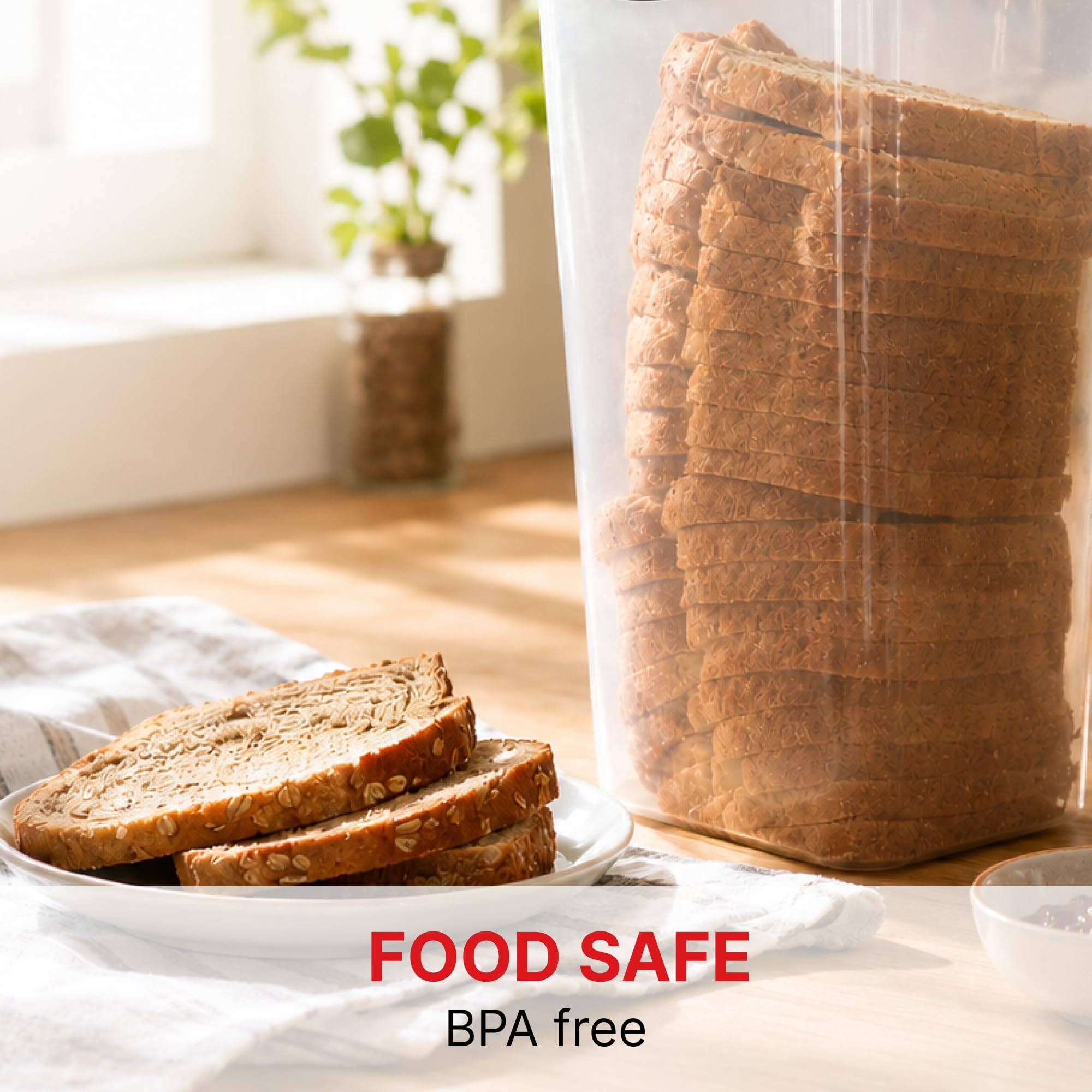Tafura Brotbehälter, 5,8 l, luftdichte BPA-freie Brotaufbewahrungsbox | Für hausgemachte Brote, Sandwichbrot, handwerkliche Brote, Bagels, Brötchen und andere gebackene Favoriten.