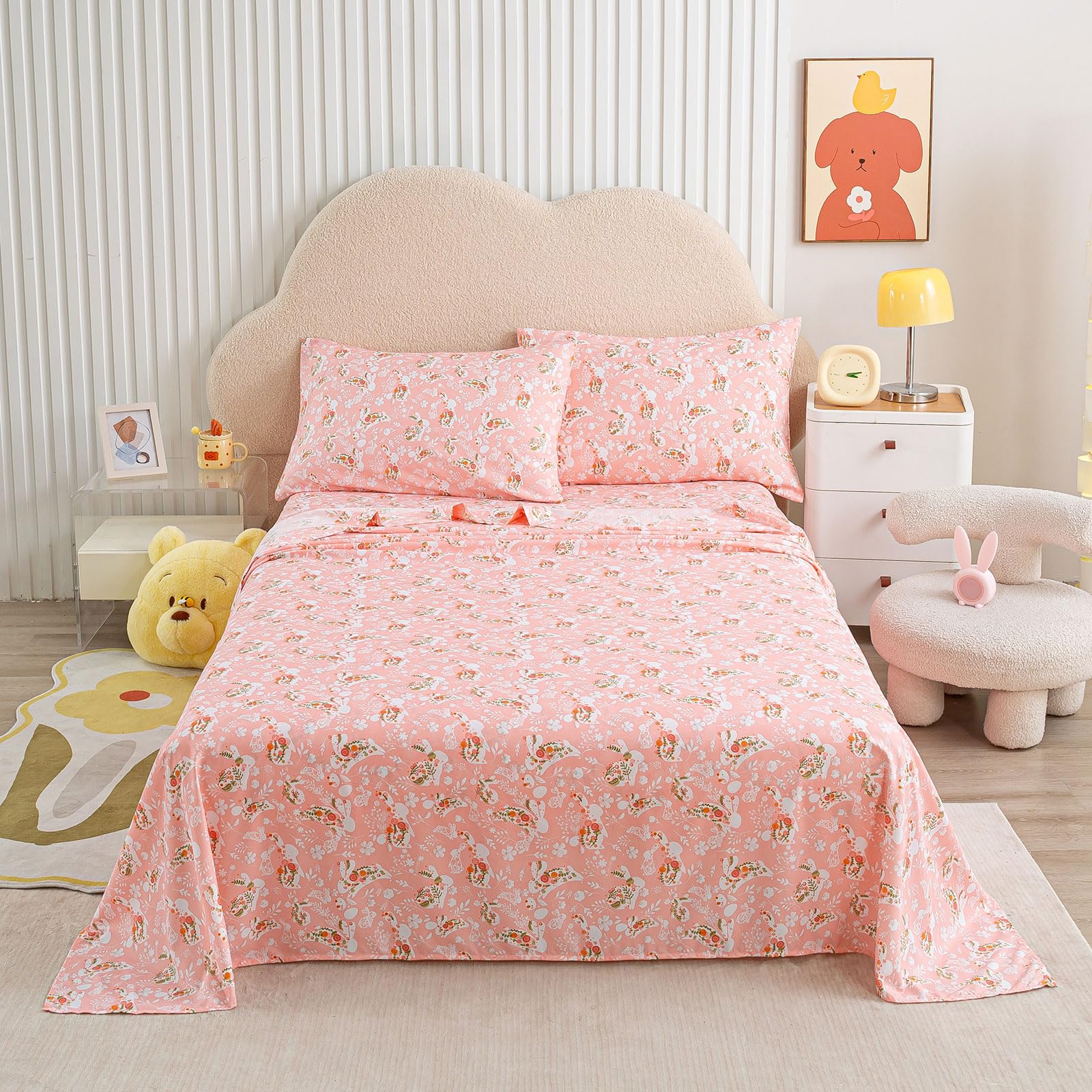 LONAVA Juego de sábanas para niños tamaño individual, 3 piezas, sin arrugas, juego de sábanas y fundas de almohada Oeko-TEX, microfibra suave y sedosa, transpirable y elástica, bolsillos de 15