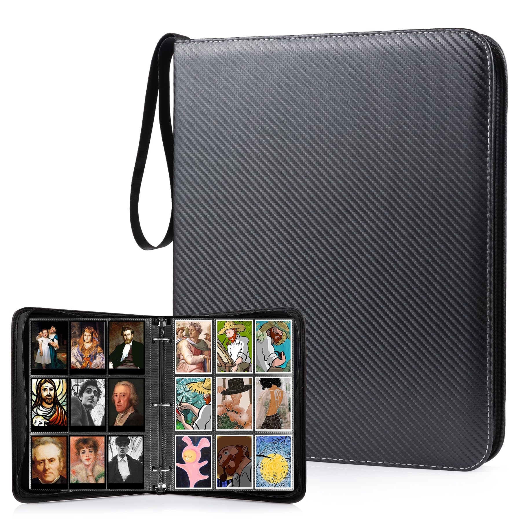 WOT I Sammelkartenbinder, 630 Taschen Hüllen mit Reißverschluss, Doppelseitige Taschen Kartenhalter Tragetasche für Baseballkarte, Fußballkarte