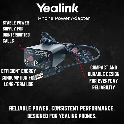 Miniatura 5 de Yealink PS5V1200US Fuente de alimentación 5V 1.2A, teléfonos compatibles con Yealink - SIP-T20P, SIP-T22P, SIP-T26P, SIP-T27, SIP-T28P, SIP-T41P,