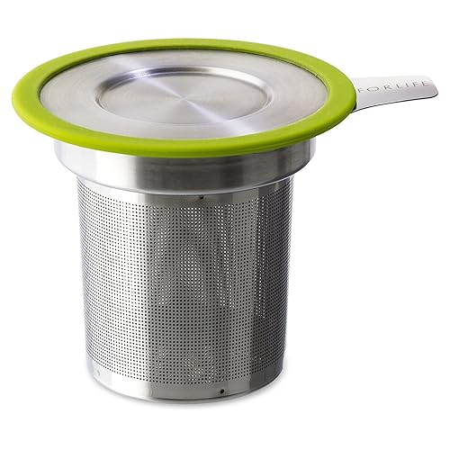 FORLIFE Brew-in-Mug Extra-Fine Tea Infuser with Lid, Lime