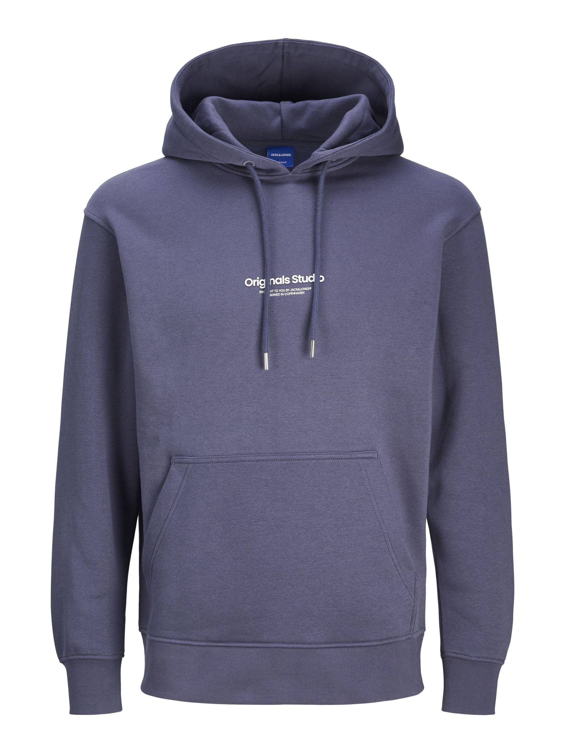 JACK & JONES Male Hoodie Printed Hoodie, Blue (insignia blue), L