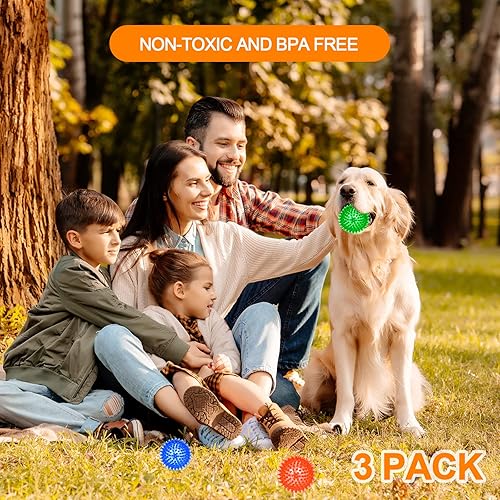 Miniatura 6 de Pelotas de juguete para perros de 3.5 pulgadas, paquete de 3, bolas chirriantes para perros, pelota chirriante para perros, juguetes de piscina para