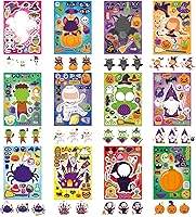 Vista 3 de 24 PCS Calcomanías de Halloween Haz una Cara para Niños Pequeños Haz Tus Propios Personajes Mezcla y Combina Calcomanía Calcomanías de Feliz