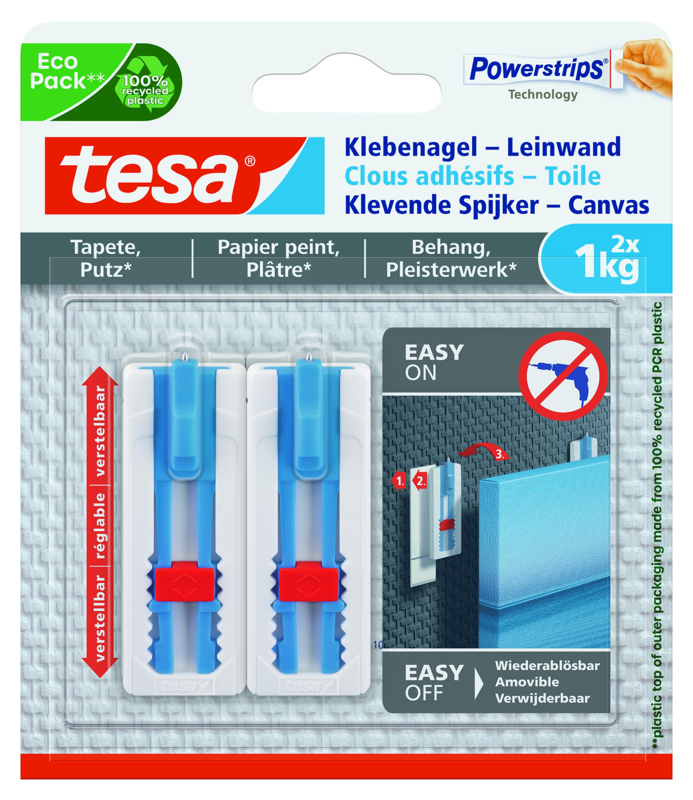 tesa Adhesive Nail for Canvas Wallpaper and Plaster 1kg