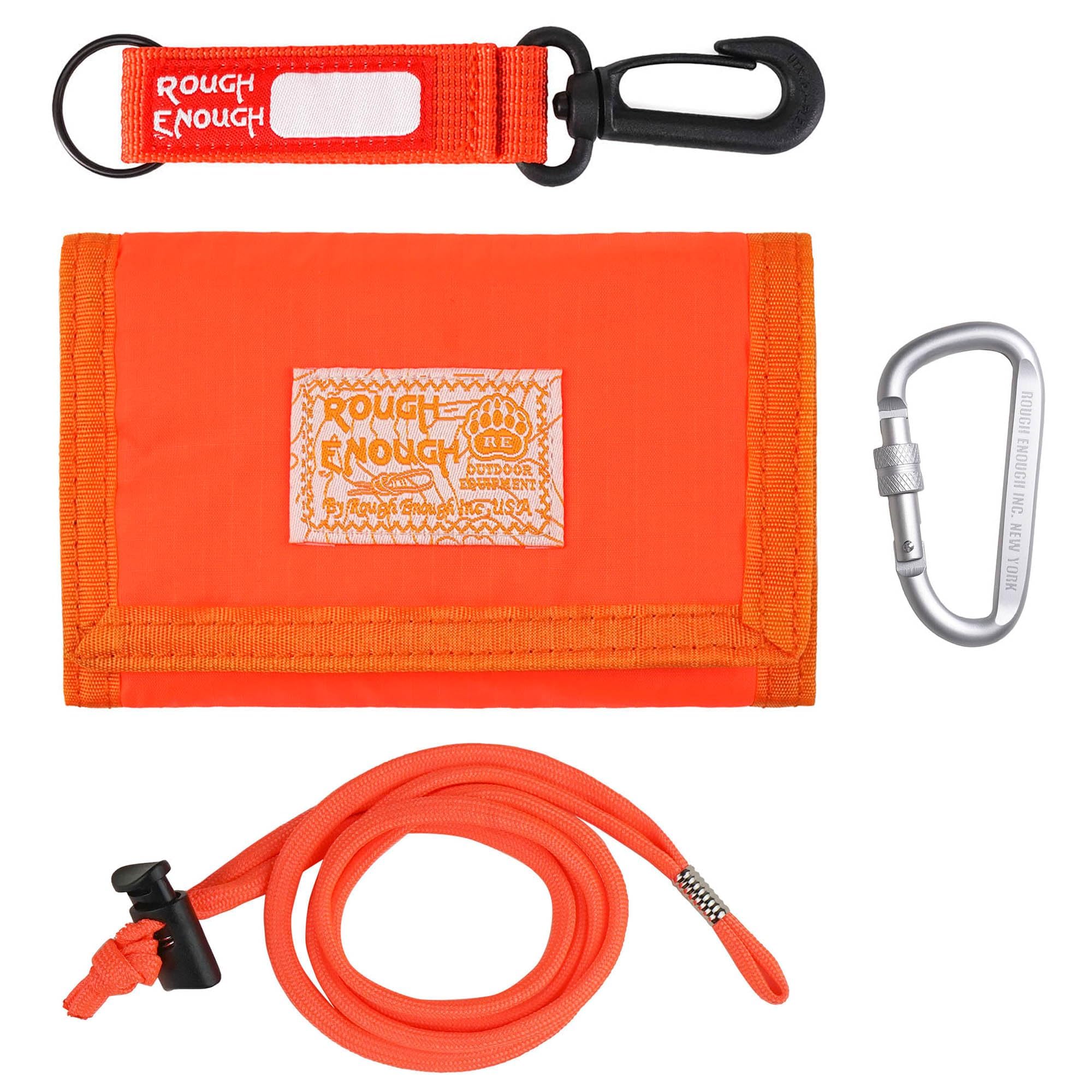 Rough Enough Kids Boys Wallets for Teen Boys with Lanyard Keychain Nylon, Orange, 5 x 3.4 inch, Casual Nylon Wallet for Boys Girls Kids Adults With Neck Lanyard Strap-image-25