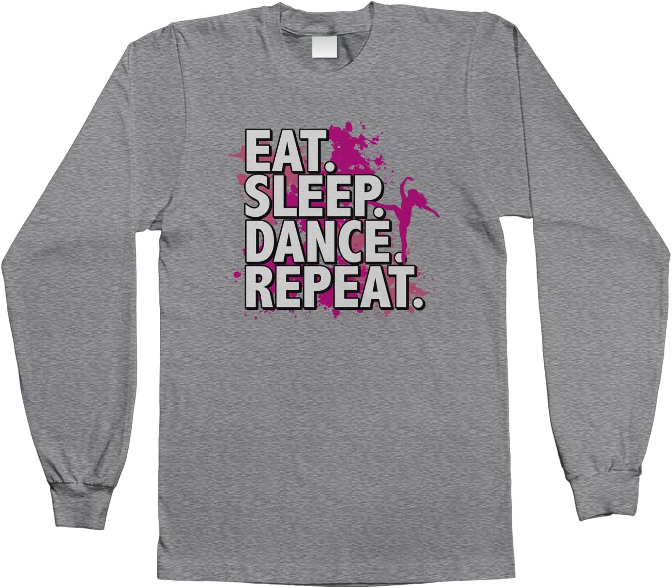 Threadrock Big Girls' Eat Sleep Dance Repeat Youth Long Sleeve T-Shirt