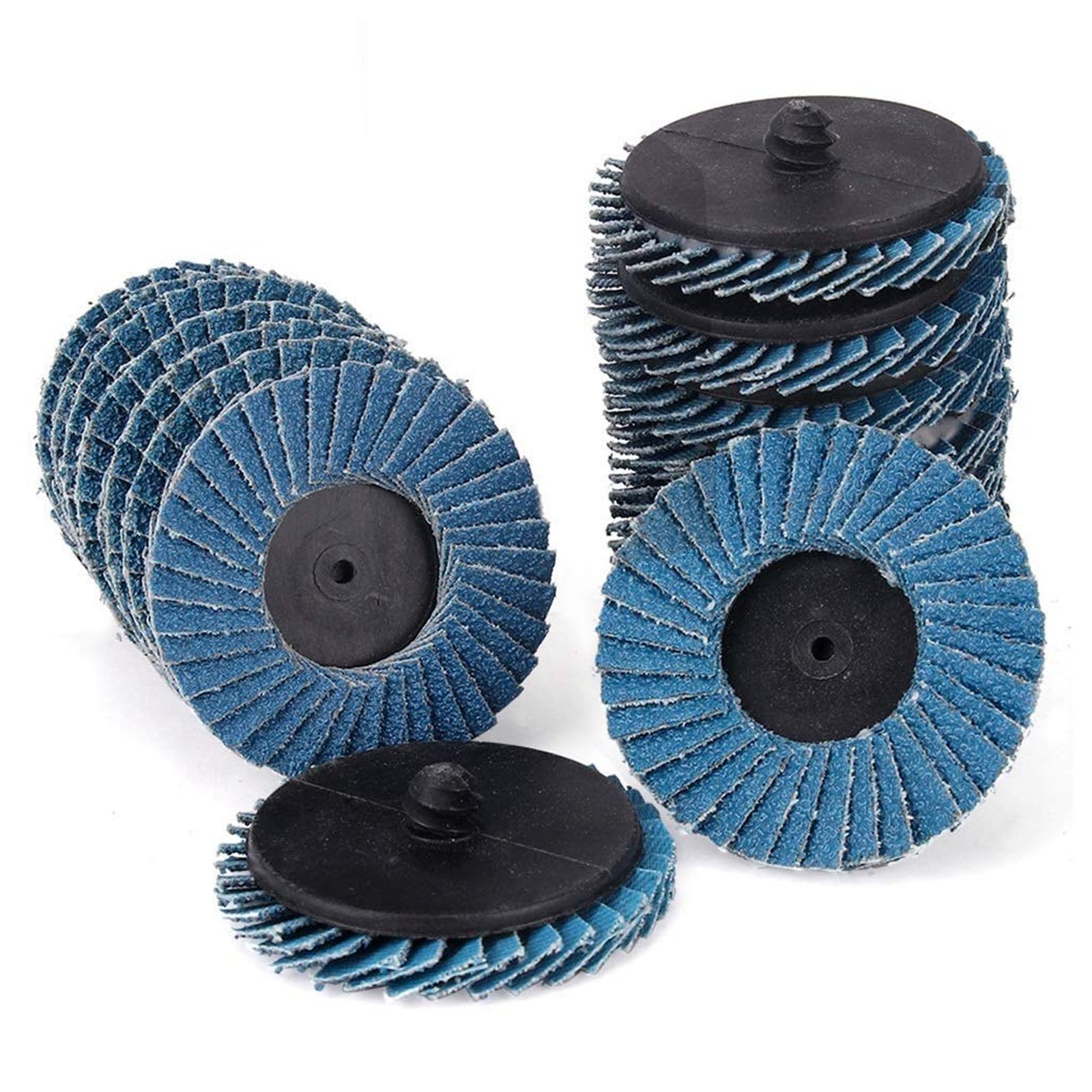 35 PCS Disque à Lamelles 2 Pouces/50mm pour Meuleuse d’Angle et Support de Disque de Ponçage 40/60/80/120 Grains, Disques à Meuler, Disques Abrasifs, Disque à Lamelles Conique