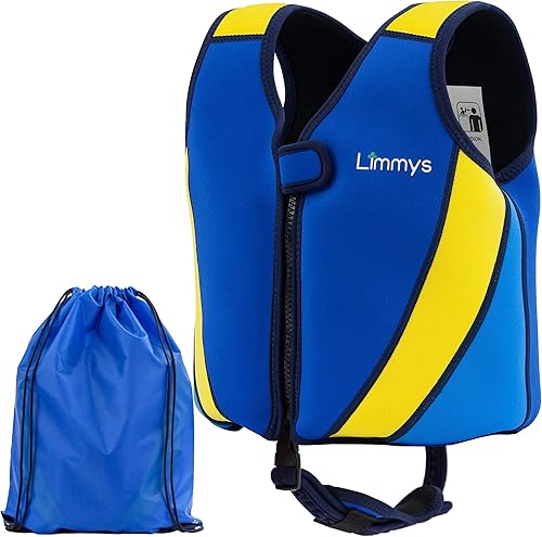 Limmys Premium Neoprene Toddler Swim Vest for Children - Ideal Buoyancy Swimming Aid for Boys and Girls - Modern Design Swim Jacket - Drawstring Bag