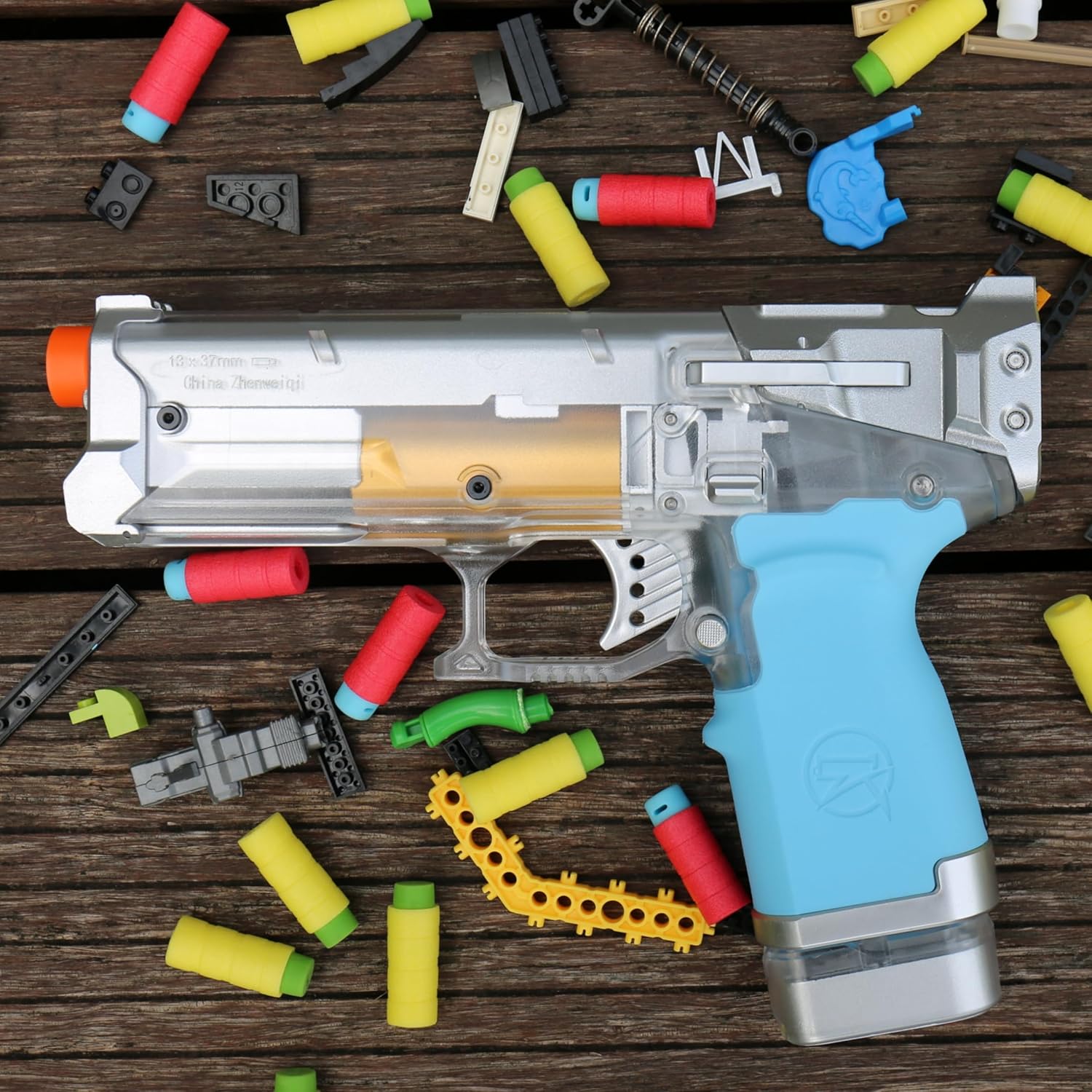 Soft Foam Dart Blaster,Soft Bullets Pistol Toys Gun for Adults, Boys (Ages 8+) with Magazine & 20 Half-Length Darts, Toy Pistol Blaster 65 ft Range (Silver) - Image 4