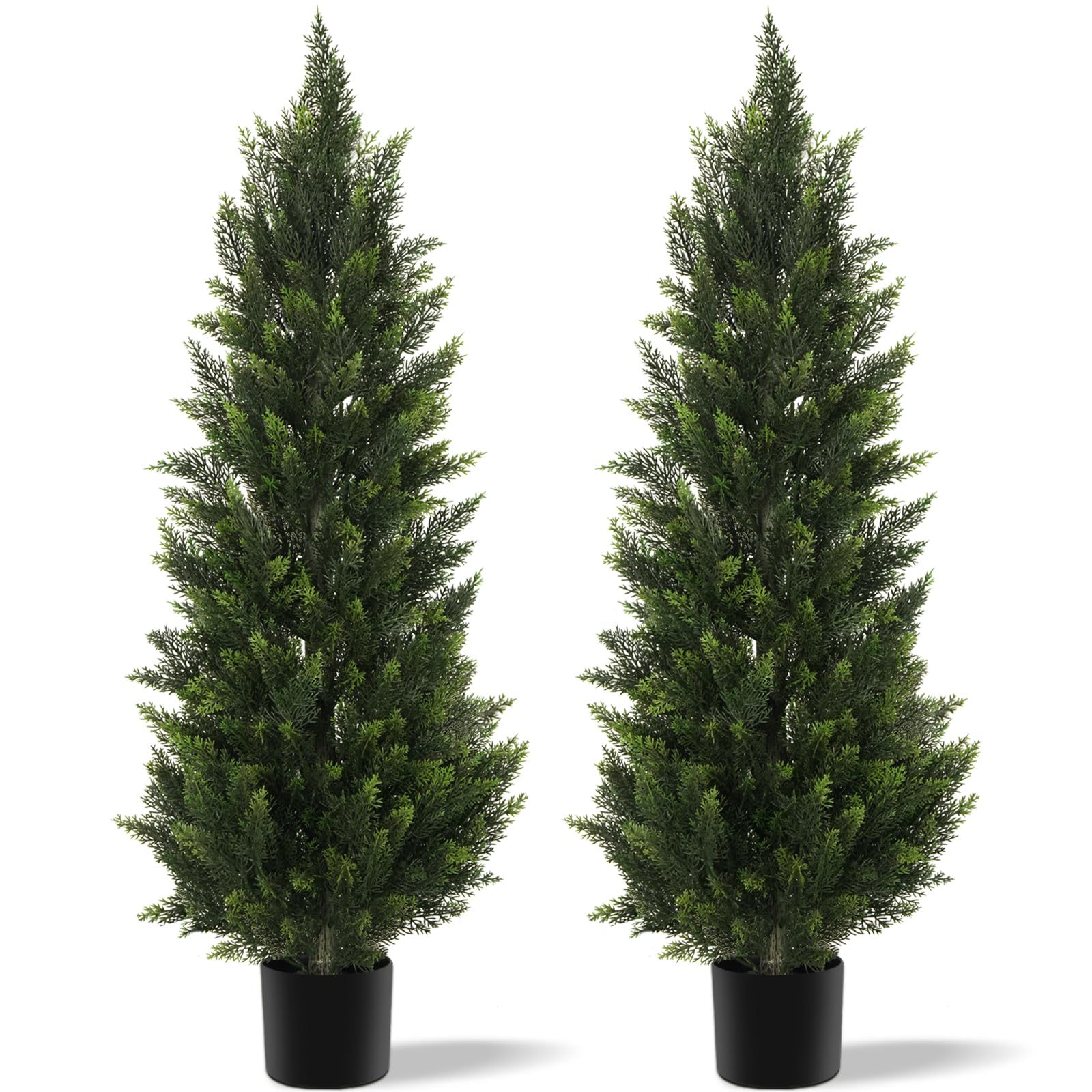 Vitalismo 4ft Outdoor Artificial Cedar Topiary Tree Set
