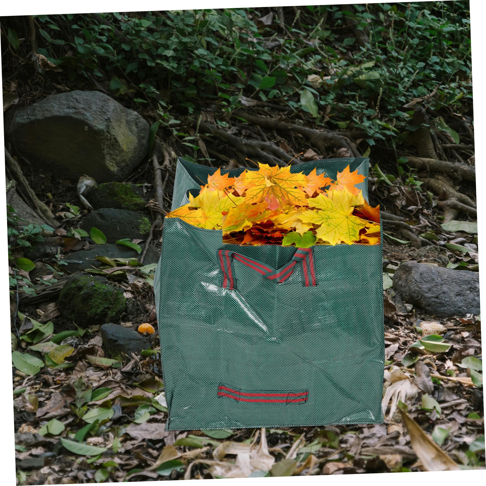 Didiseaon 2 Stück Gartensack Groß Quadratisch aus Robustem Material Grün Tragbarer Gartenabfallbehälter für Laub Grünschnitt und Gartenmüll Faltbarer Mehrzwecksack für Garten Camping