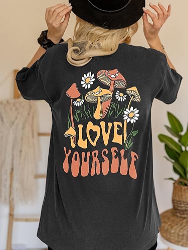 Miniatura 4 de CSDAJIO Camiseta gráfica de manga corta con cuello redondo para mujer, de gran tamaño, moderna, suelta y linda, ideal para salir, de verano