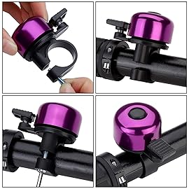 Paliston Bike Bell Bicycle Bell Crisp Sound for Adults Kids Boys Girls Purple & Green