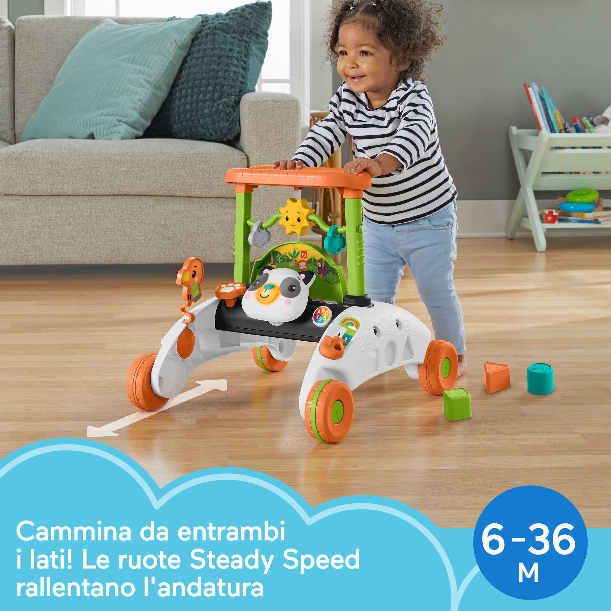 Fisher-Price Primi Passi al Volante, giocattolo ispirato a una macchina che incoraggia, Edizione: Olandese; Inglese, UK; Francese; Tedesco; Italiano; Espagnolo, Castilian, HJY73