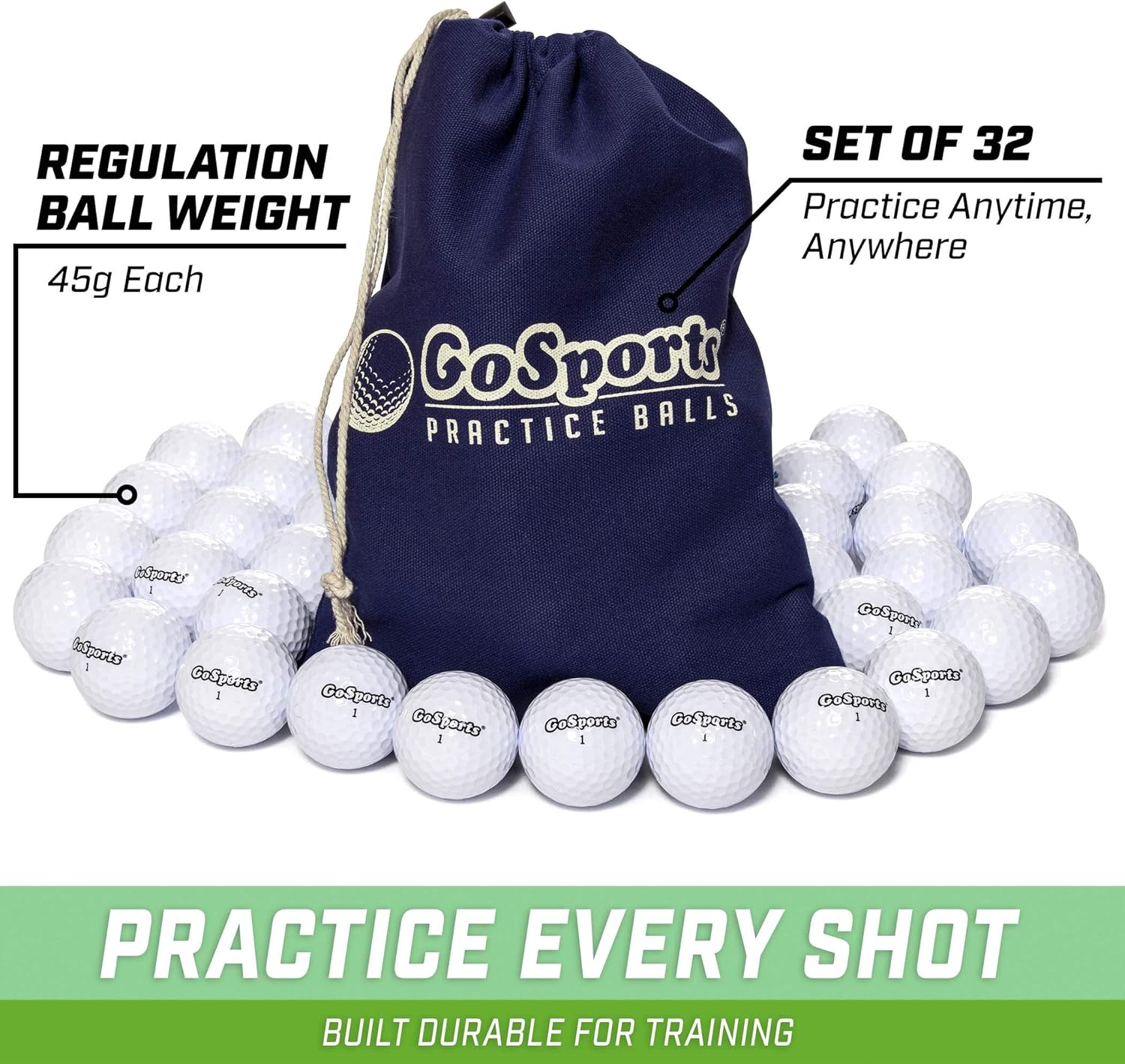 GoSports Golf at-Home Driving Range Bundle Includes Hitting Mat, Hitting Net, Ball Tray and 32 Golf Balls - Choose Standard or Elite Golf Bundle : Sports & Outdoors