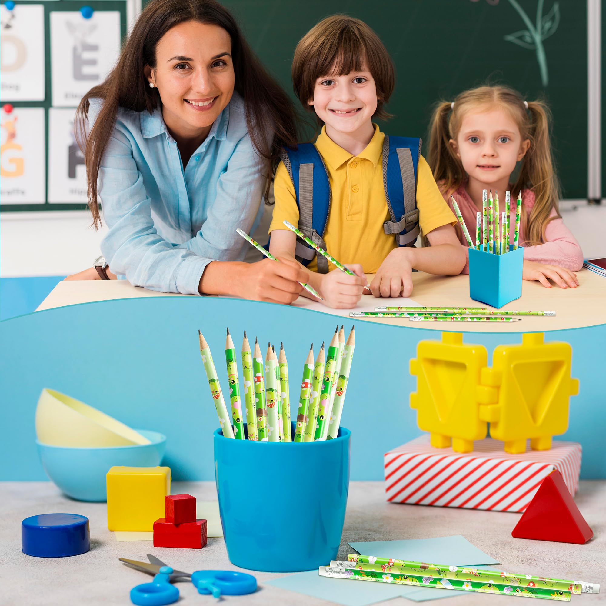 Xqumoi Frosch-Bleistifte mit Radiergummi – Sommerfrosch #2 HB-Bleistifte, Schulanfang, Klassenzimmer, Studentenbelohnungen, Schule, Bürobedarf, Großpackung, Partygeschenke, Füller,