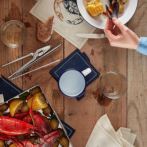 Miniatura 2 de Servilleta de Cóctel de Algodón - 4.5 x 4.5 in - 50 unidades por rollo - Azul Petróleo