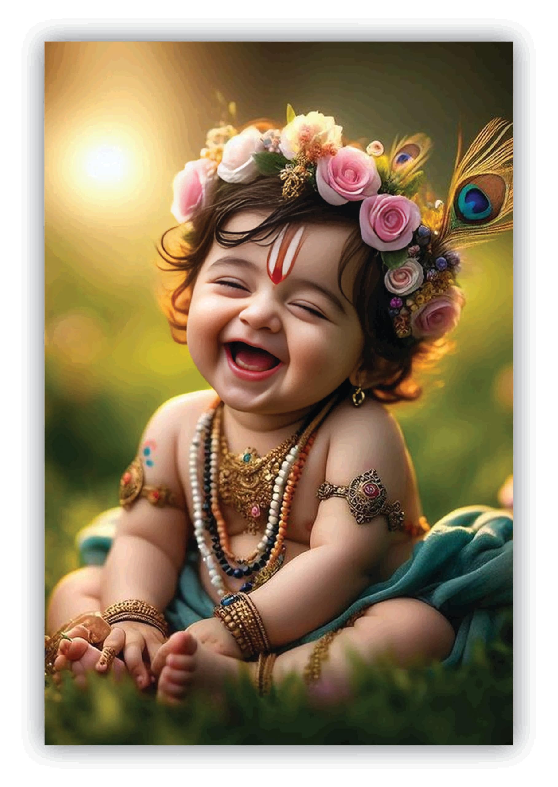 Ball Krishna Poster - Home Decor & Pooja Room Art -1
